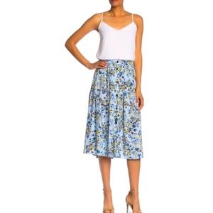 Floral Midi Skirt, Nanette Lapore, blue and yellow